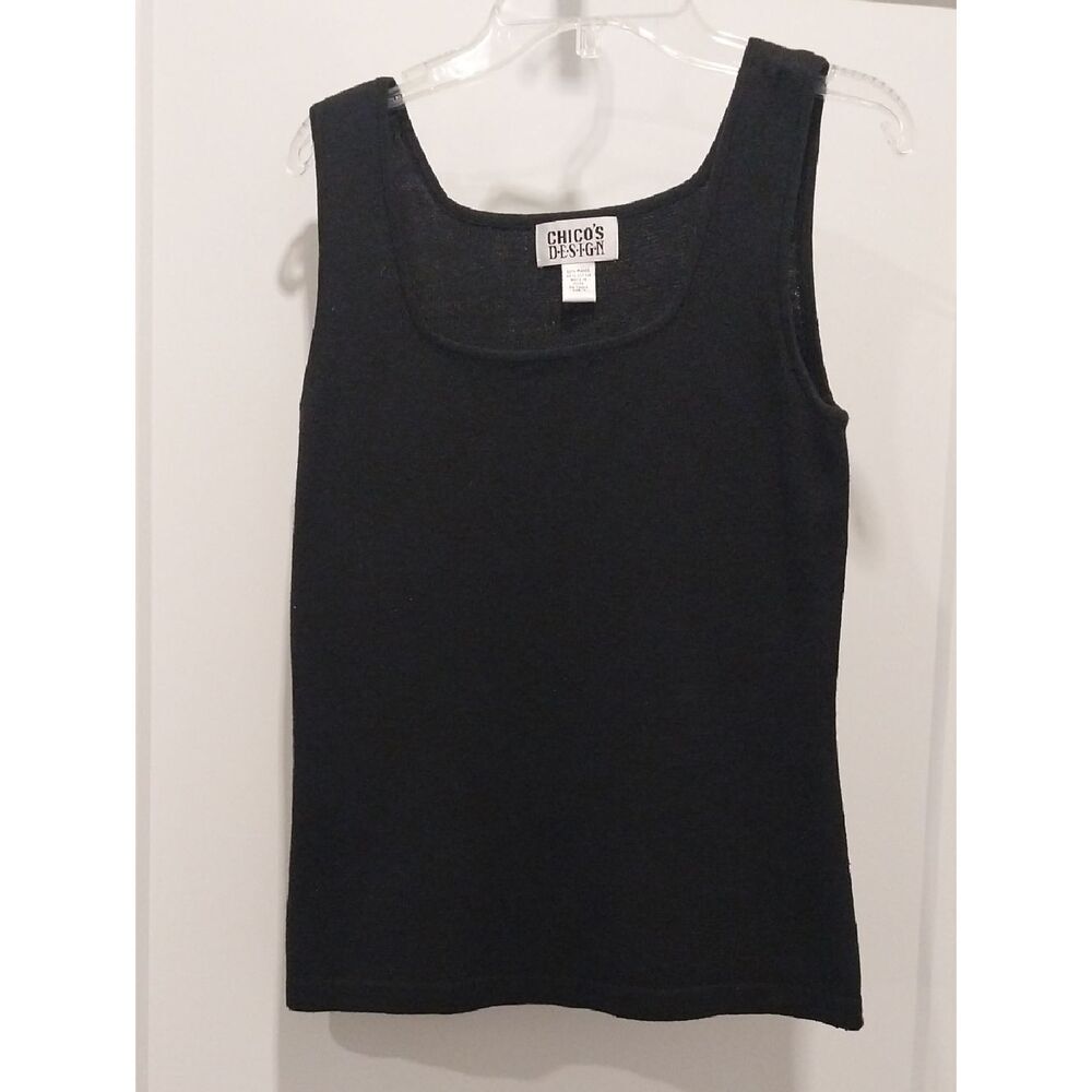CHICOS Black Tank Top - Classic Scoop Neck